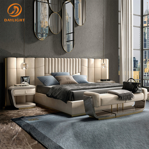 Luxury Modern Bedroom Furniture Set Vertical Channel Tufted