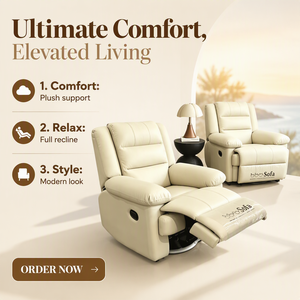 Customizable Single Manual Reclining Sofa Swivel & Rock Function Recliner Chair With Metal Frame For Residential Project