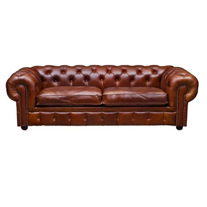 QS-SF03 British Chesterfield Tufted Leather Sofa