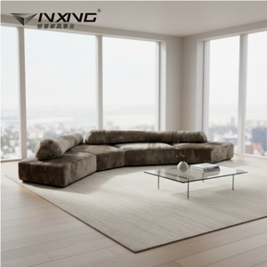 Modern Semicircle Fabric Chesterfield Sofa Set