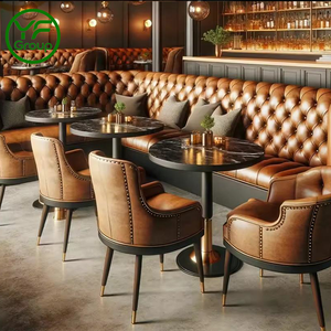 Luxury Restaurant Furniture Custom Modern Leather Wood Curved Round Circular Booth Seating