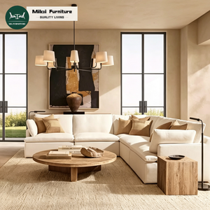 Luxury Living Room Sofa Set Handcrafted Wooden Multi-Scene Application Sofa