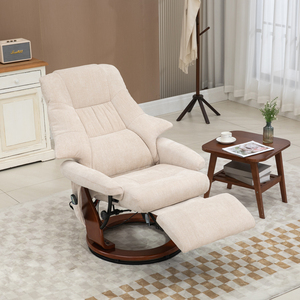 Best Comfortable Modern Wood Frame Microfiber Fabric Recliner Chair With Swivel Base